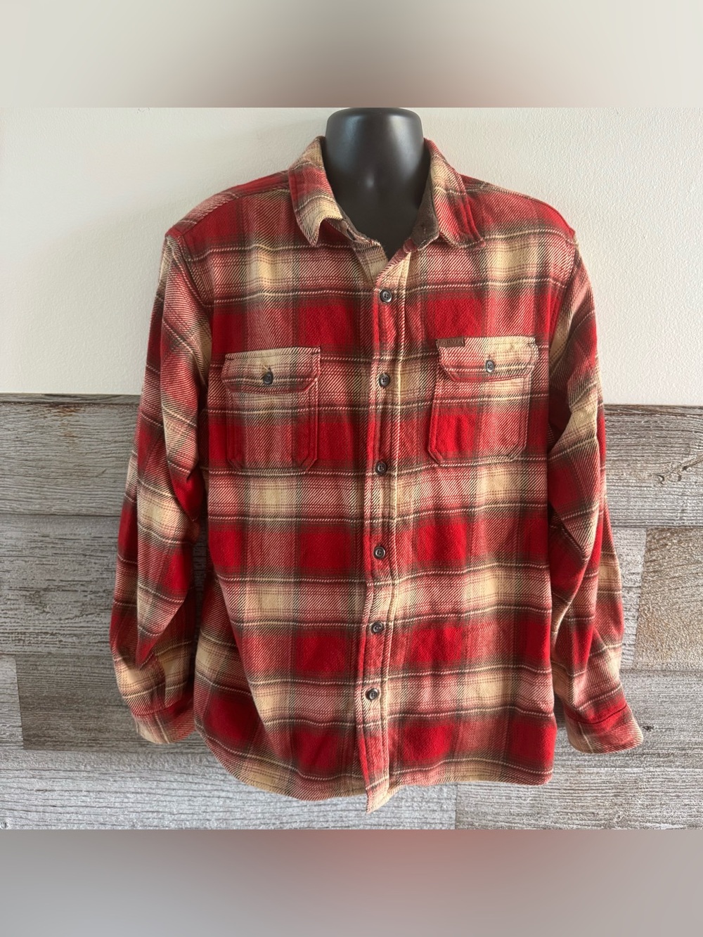 Vintage Orvis Fleece Lined Plaid Flannel Shirt Jacket XL Button Front (O1)